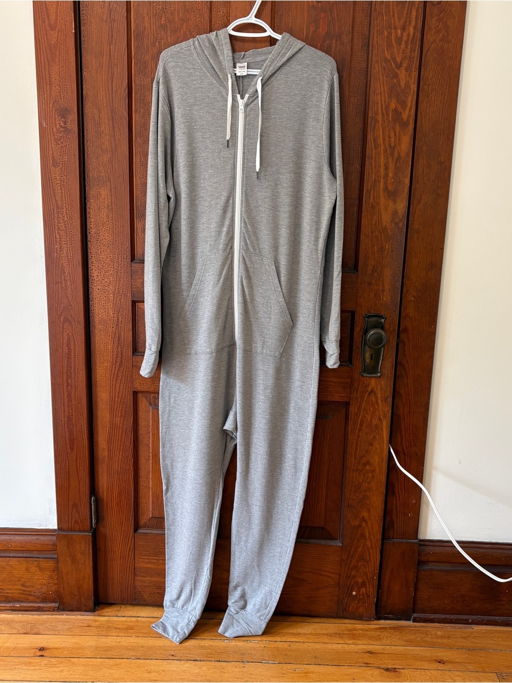 Men’s Smash + Tess Heather Gray Zip Hoodie Romper - M